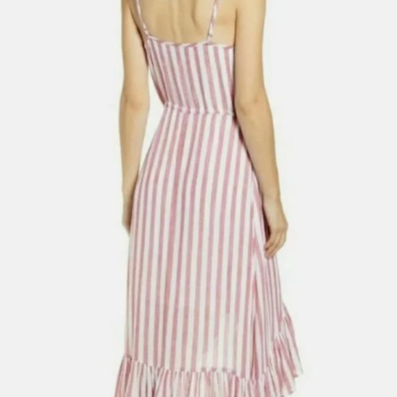 Rails pink and white striped button front sundress with spaghetti straps, size L - Picture 9 of 10